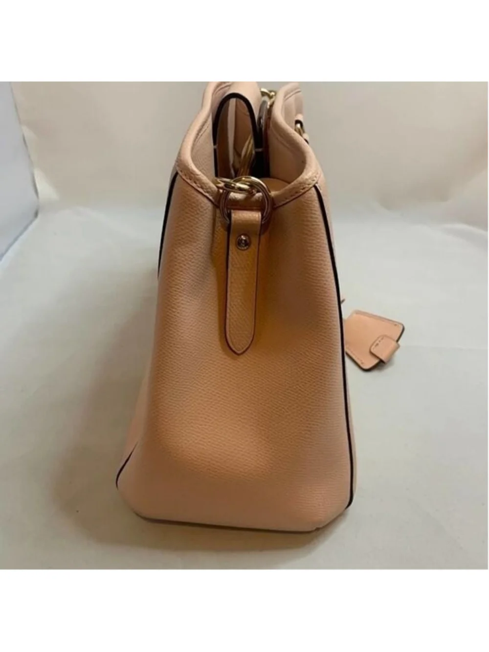 Coach Leather Margot Carryall Crossbody Satchel for Women Peach Preowned